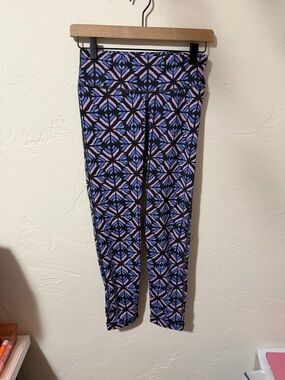 aerie Purple & Blue Abstract Print Leggings